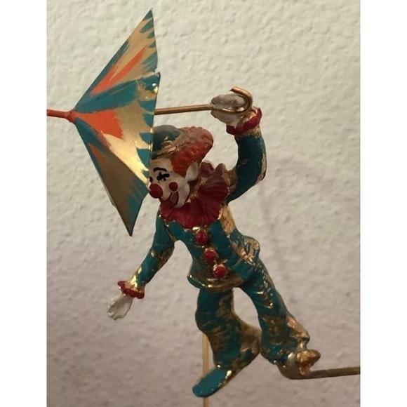 Ron Lee 4K Gold Clown Sculpture Hand Painted Umbrella onyx Base Figurine - Picture 4 of 6